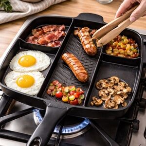 Matchcool 5-in-1 Square Baking Pan Nonstick Aluminum Divider Grill Fry Skillet